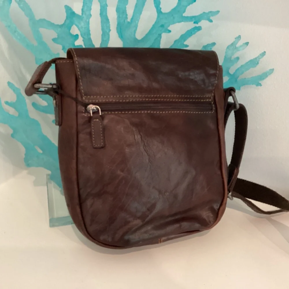NWT JACK GEORGES BROWN GENUINE LEATHER CROSS SHOULDER MESSENGER BAG